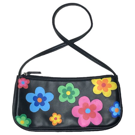 hand painted flower mini purse