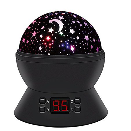 Amazon.com: Star Sky Night Lamp,ANTEQI Baby Lights 360 Degree Romantic Room Rotating Cosmos Star Projector With LED Timer Auto-Shut Off,USB Cable For Kid Bedroom,Christmas Gift (Black): Baby