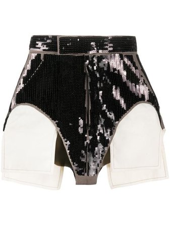 Shop black Rick Owens exposed pocket-bag sequin hot pants with Express Delivery - Farfetch