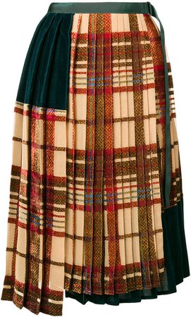 pleated tartan skirt