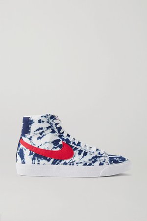 Blazer Mid '77 Tie-dyed Canvas Sneakers - Blue