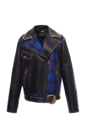 Versace Leather Checked Jacket