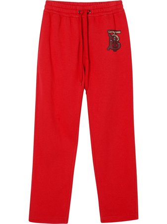 Red Burberry Monogram Track Pants For Women | Farfetch.com