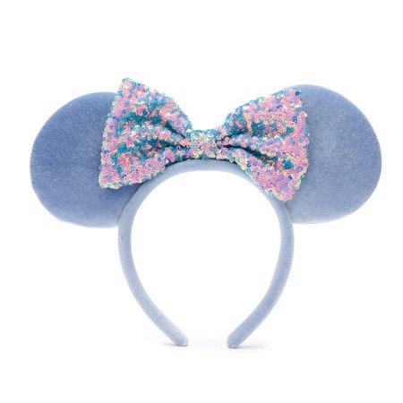 Walt Disney World Minnie Mouse Cornflower Blue Sequin Ears Headband For Adults | shopDisney