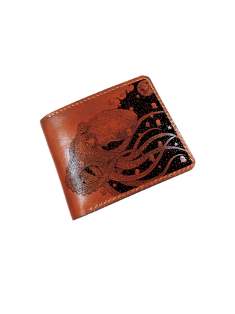 octopus leather wallet Etsy