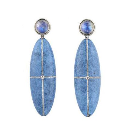 Bronze Age Blue Moon Earrings - Farlang