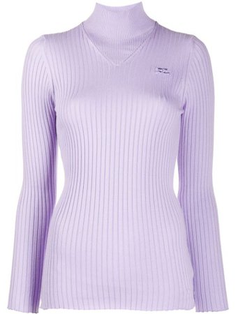 Courrèges Mock Neck Ribbed Sweater - Farfetch