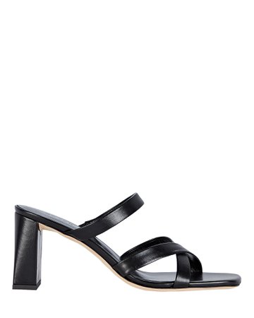 BY FAR Lenny Leather Slide Sandals | INTERMIX®