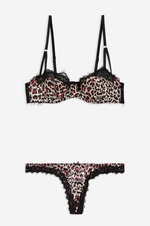 Leopard Print Satin Underwear Set - Lingerie & Nightwear - Clothing - Topshop