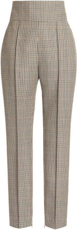 Alexandre Vauthier Plaid Wool Tailored Pants