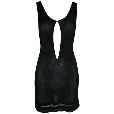 C. 1997 Gucci by Tom Ford Sheer Black Plunging Keyhole Mini Dress For Sale at 1stDibs