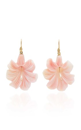M'O Exclusive: Pink Conch Lily Earrings by Annette Ferdinandsen | Moda Operandi
