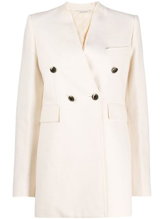 Givenchy, collarless double-breasted blazer