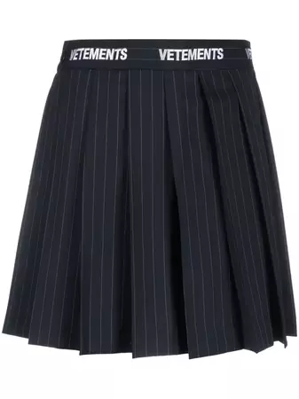 VETEMENTS Pinstripe Pleated Mini Skirt - Farfetch