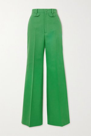 Green Twill flared pants | Gucci | NET-A-PORTER