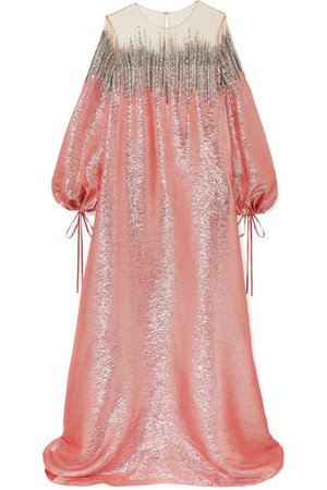 Oscar de la Renta | Embellished silk-lamé and tulle gown | NET-A-PORTER.COM
