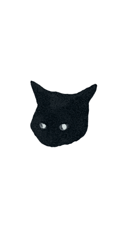black cat kitten bobtail airplane ears witch witchy goth funny