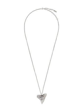 Metallic Saint Laurent shark's tooth pendant necklace 556055Y1500 - Farfetch