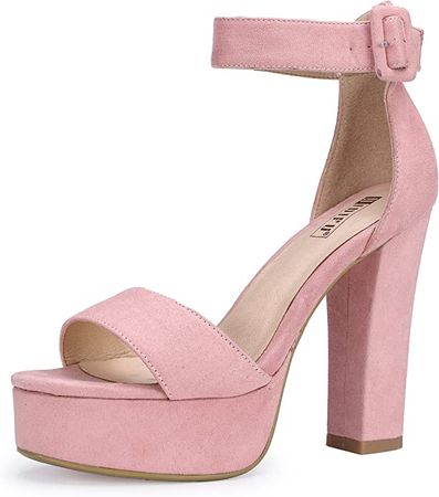 Pastel Pink Suede Platform Heels