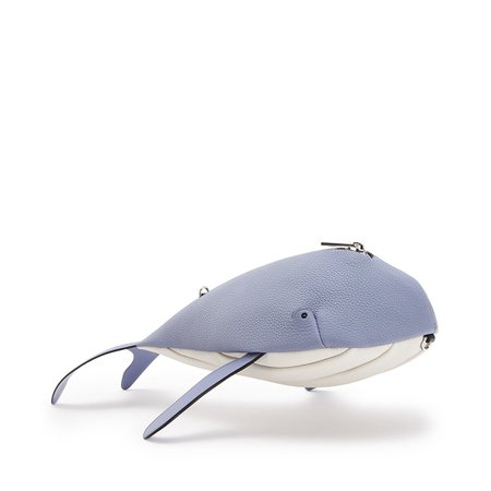 Whale Crossbody Bag In Soft Grained Calfskin Blueberry/Soft White - LOEWE