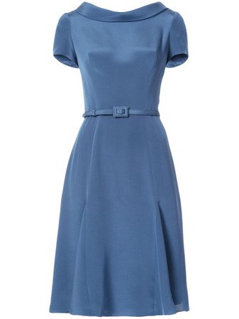Carolina Herrera, Blue Flared Midi Dress