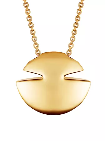 Shop BVLGARI 18K Yellow Gold Cabochon Pendant Necklace | Saks Fifth Avenue