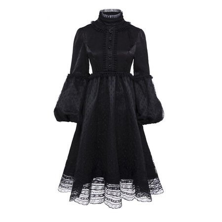 Gothic Victorian Wiccan Lantern Sleeves Vintage Mesh Dress – ROCK 'N DOLL