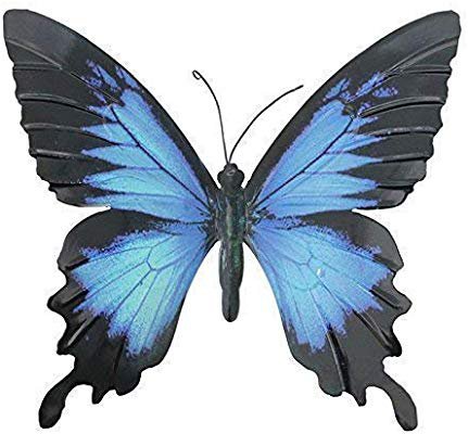 Primus Large Blue & Black Metal Garden Butterfly Wall Art for Outdoor Fences Sheds Walls: Amazon.co.uk: Kitchen & Home