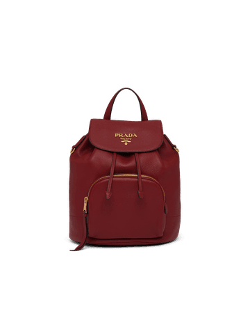 Ruby Red Leather backpack | Prada