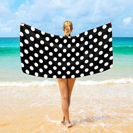 Amazon.com: Cooper girl Black White Polka Dot Beach Pool Towel Beach Throw 74x37 Inch for Women Men Kids Boys Girls: Home & Kitchen