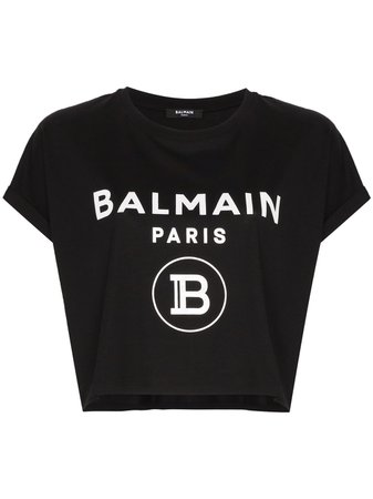 Balmain Logo Cropped T-shirt - Farfetch