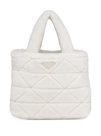 Shop white Prada Prada System quilted tote bag with Afterpay - Farfetch Australia