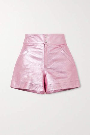 The Mighty Company - The Hartland Metallic Leather Shorts - Pink