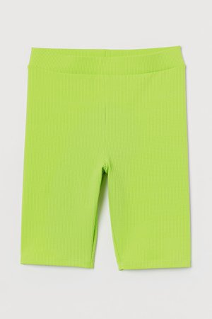 Ribbed Cycling Shorts - Green