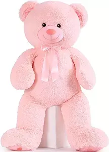Amazon.com: MorisMos Giant Teddy Bear Stuffed Animal 4ft, Big Teddy Bear Plush for Baby Shower, Cuddly Large Stuffed Bear Gifts for Kids, Girls, Girlfriend, Women on Valentine, Christmas, Birthday（Pink） : Toys & Games