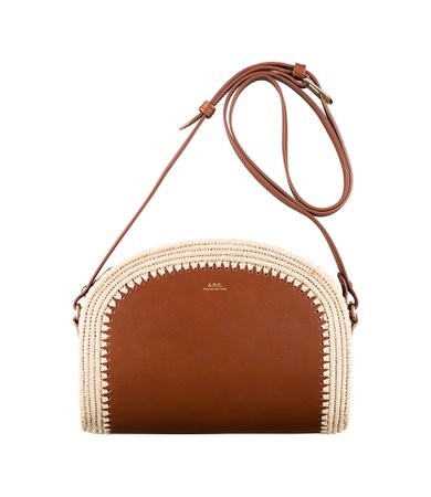 Demi-Lune bag - Raffia and smooth leather - A.P.C. Accessories