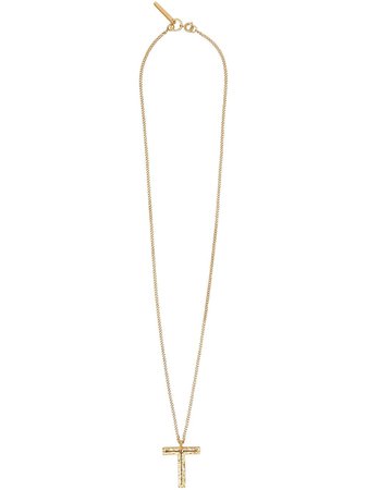 Gold Burberry T Alphabet Charm Necklace For Women | Farfetch.com