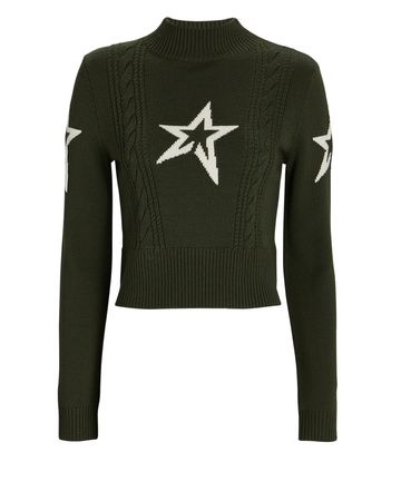 Perfect Moment Cable Sweater In Green | INTERMIX®