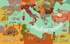 Map-Countries on the Mediterranean