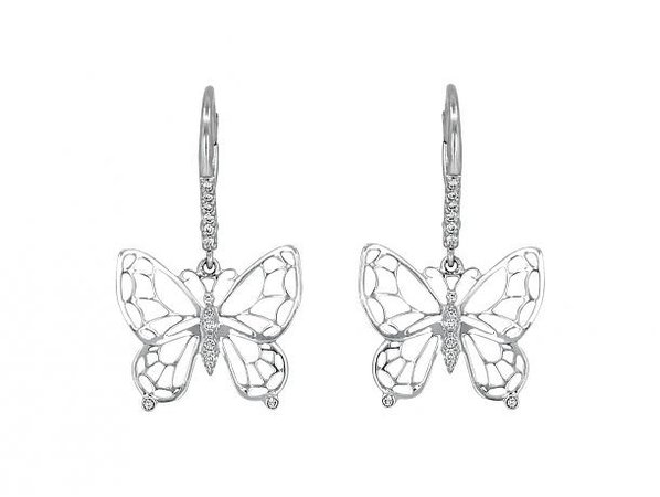 butterfly diamond earings