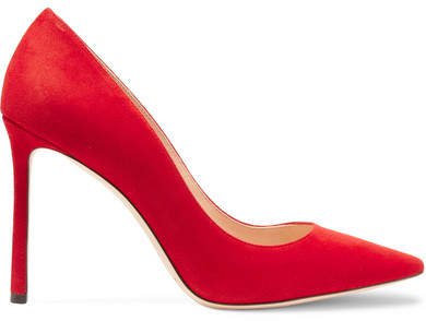 Romy 100 Suede Pumps - Red