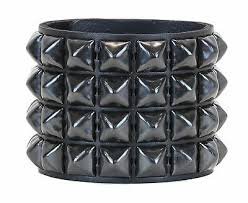 emo studded bracelet in black
