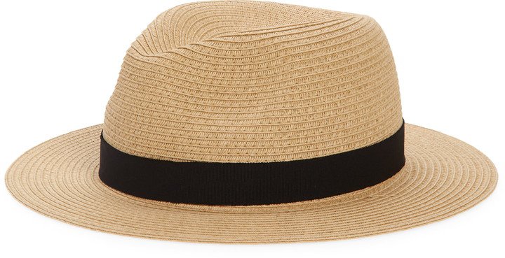Packable Straw Fedora Hat