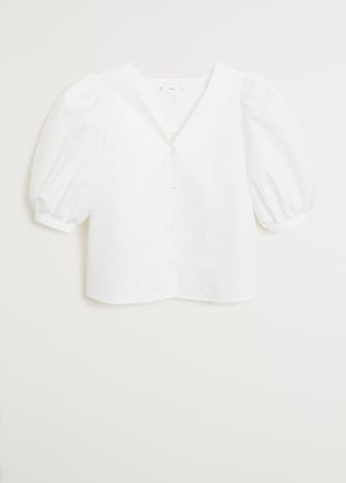 Puffed sleeves blouse - f foBlouses Women | Mango United Kingdom