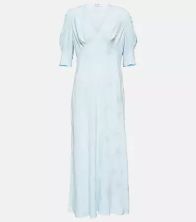 Zadie Jacquard Crepe Midi Dress in Blue - Rixo | Mytheresa