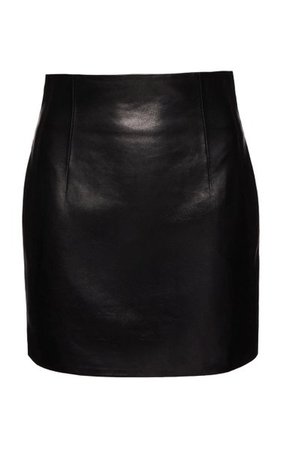 Rose-Detailed Cutout Leather Mini Skirt By Magda Butrym | Moda Operandi