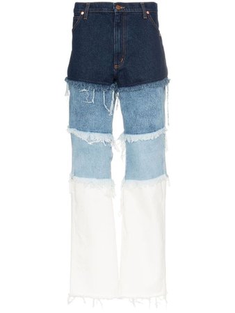 DUOltd distressed patchwork jeans