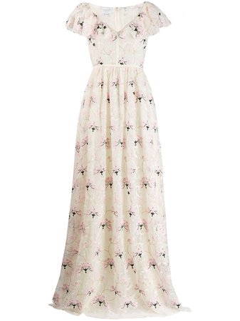 Giambattista Valli Floral Print Lace Gown - Farfetch