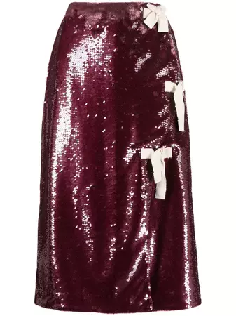 GANNI Sequinned Midi Skirt - Farfetch
