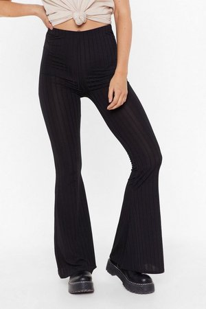 This Ain't Flare Ribbed High-Waisted Pants | Nasty Gal